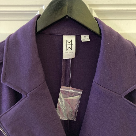 M by Marc Bouwer Ponte Knit Motorcycle Jacket/Zippers/Pockets/Plum/Size M/NWT!!! - Picture 5 of 5